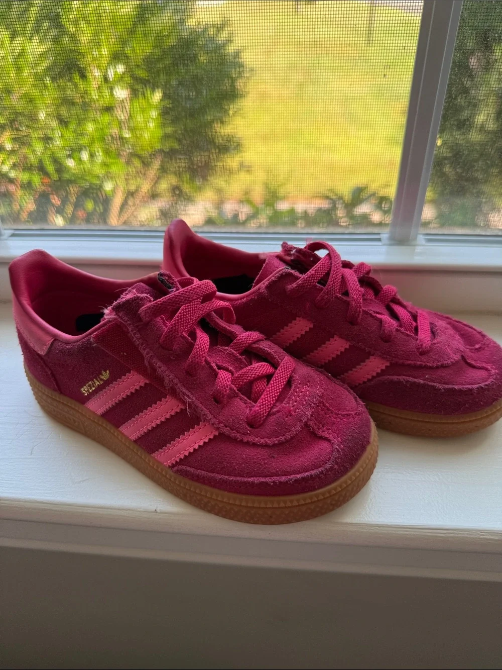 adidas Burgundy and Pink Suede Spezial Sneakers US 10k